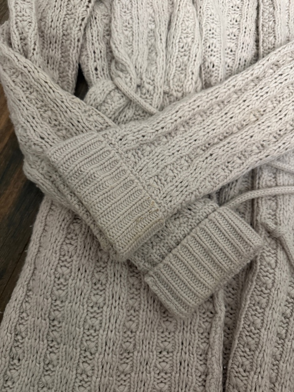 Beth Bowley Cream Cable Knit Open Cardigan with Tie Belt - Picture 5 of 6